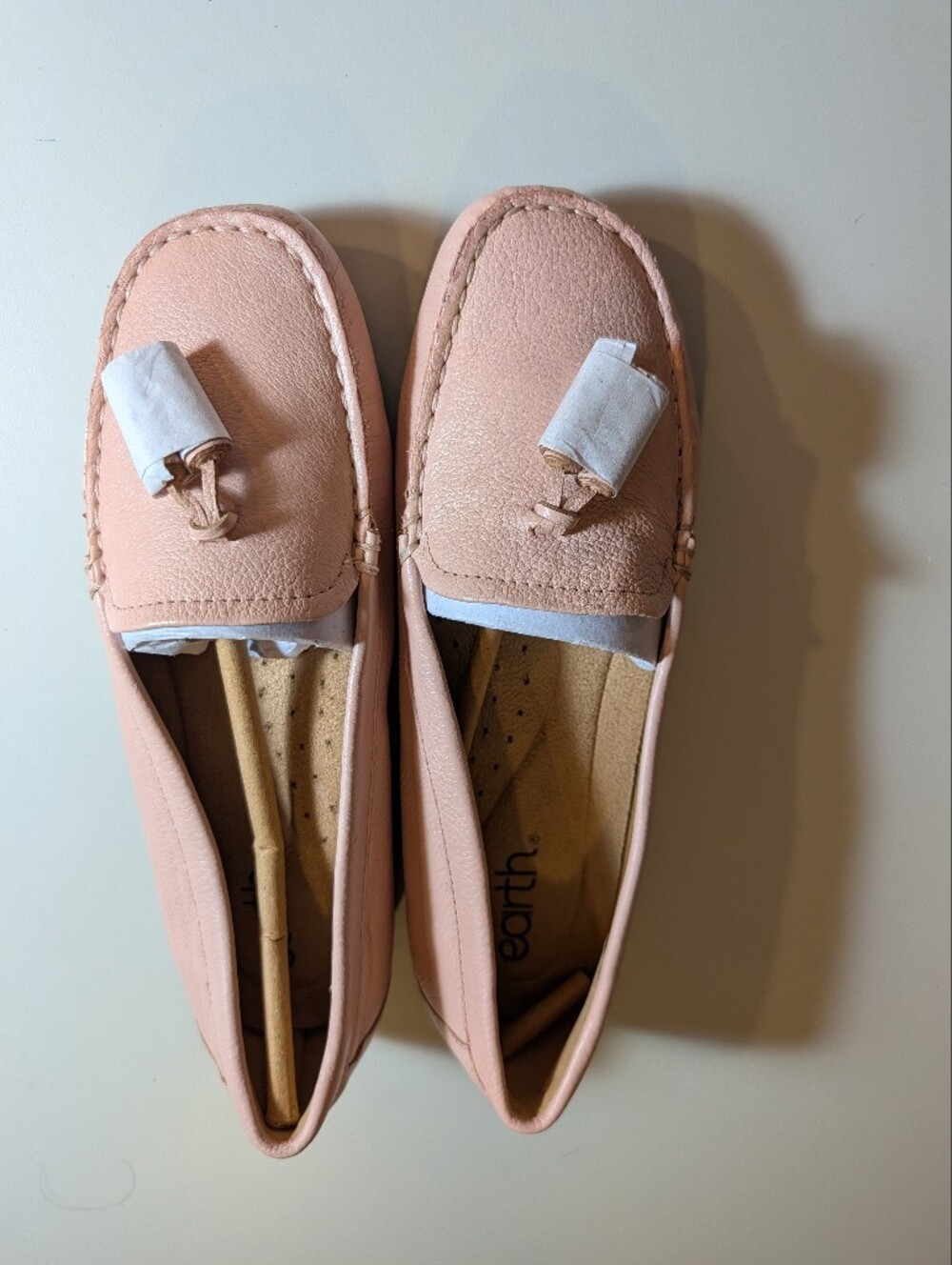 Earth Etraquel Women's Pink Tassel Leather Loafers - Classic Slip-On Style Sz 7